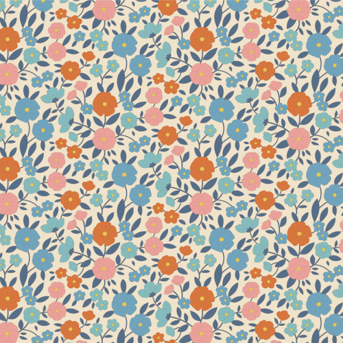 Tilda Patchwork Stoff Baumwolle - Wallflower - Janice Blue